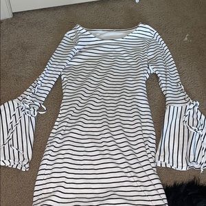 Body con dress. Black stripes